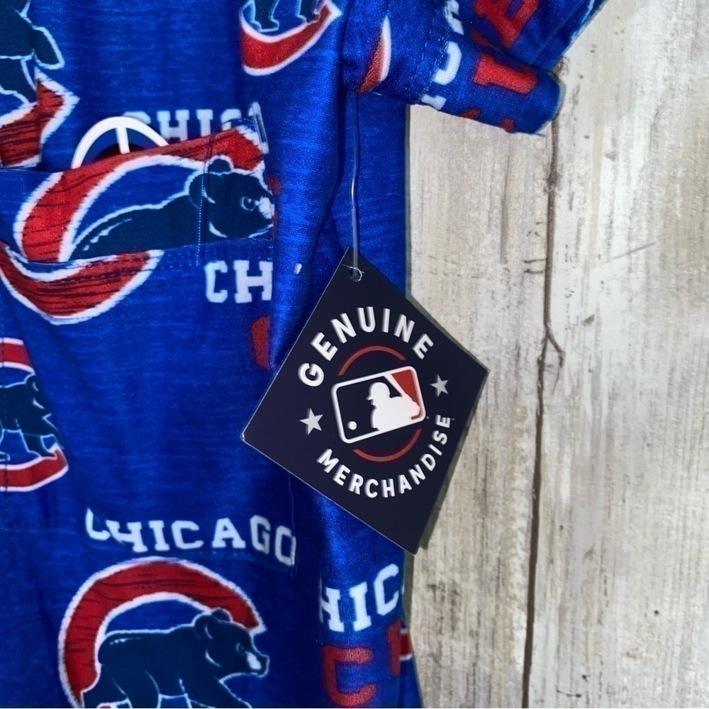 Chicago Cubs NWT Women’s Pajama Button Up Top XS MLB Sleep Shirt - Picture 5 of 5